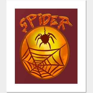 big spider silhouette Posters and Art